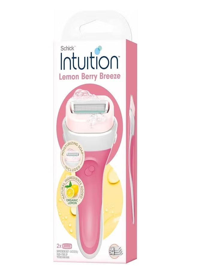 Schick Intuition Intuition Lemon Berry Breeze Razor 1 handle + 2 cartridges