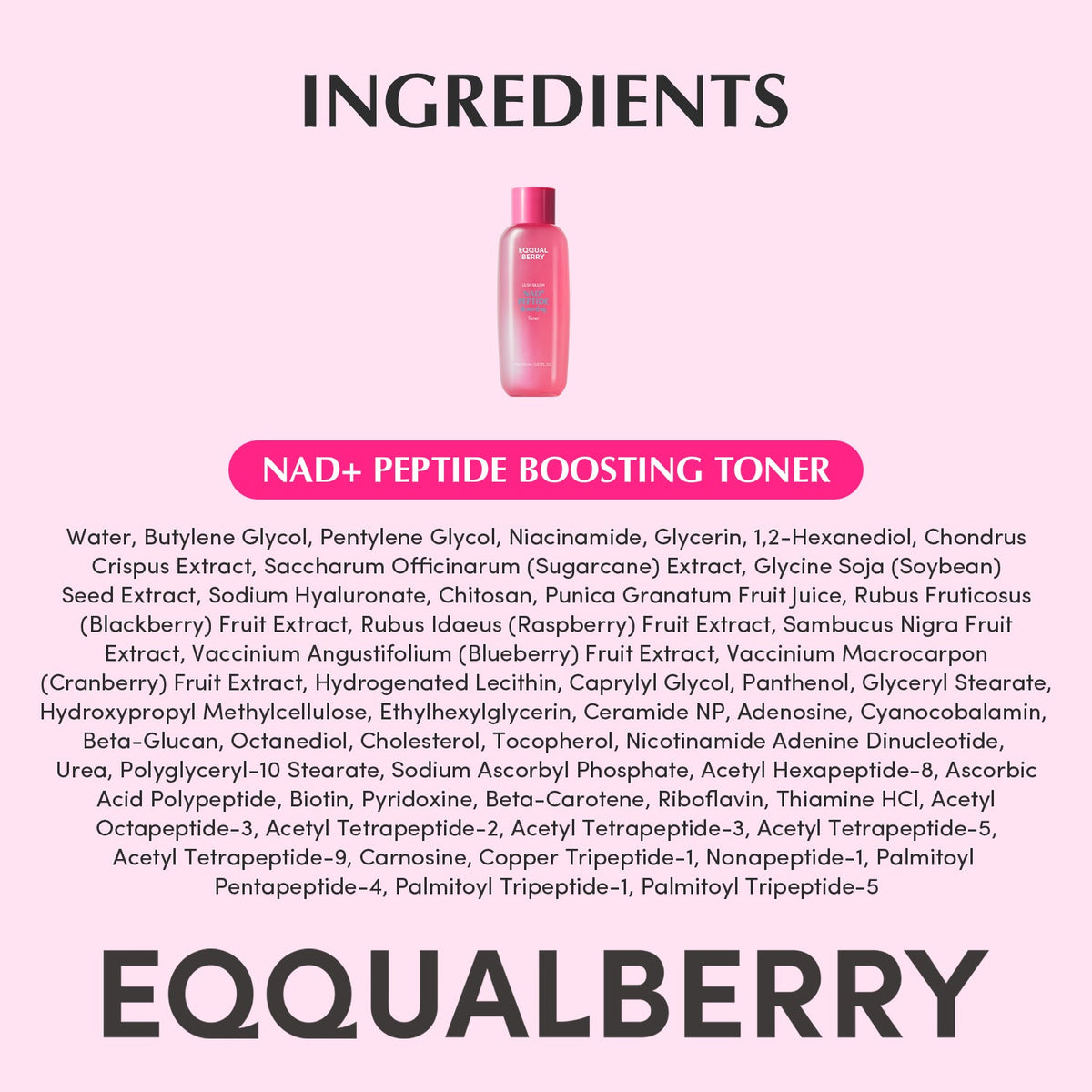 EQQUALBERRY NAD+ Peptide Boosting Toner 150ml