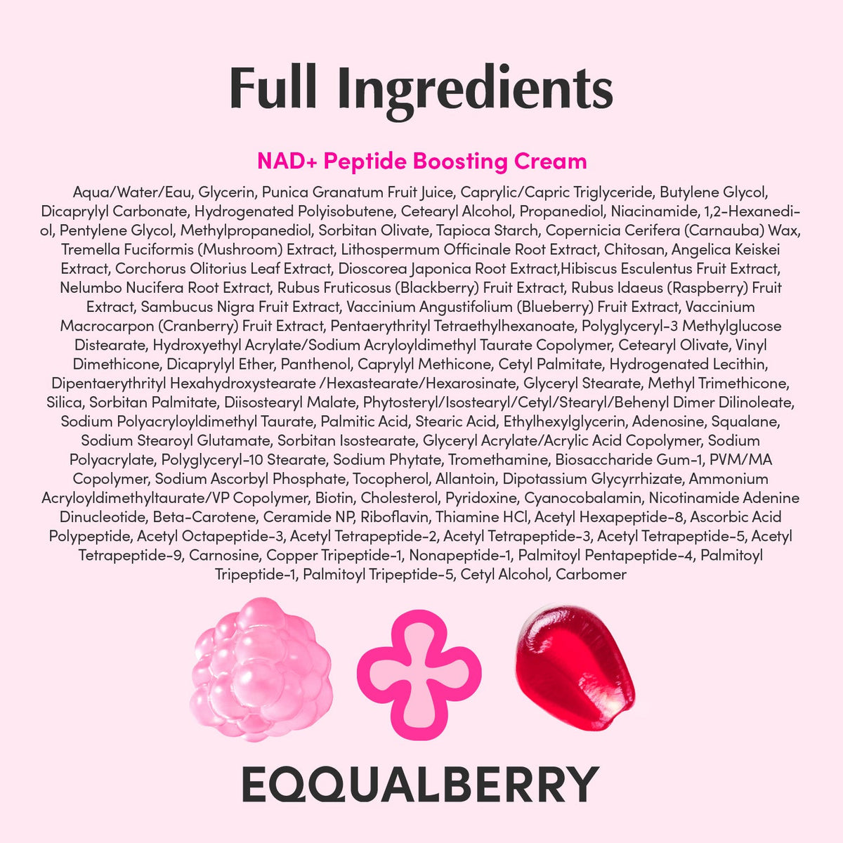 EQQUALBERRY NAD+ Peptide Boosting Cream 50ml