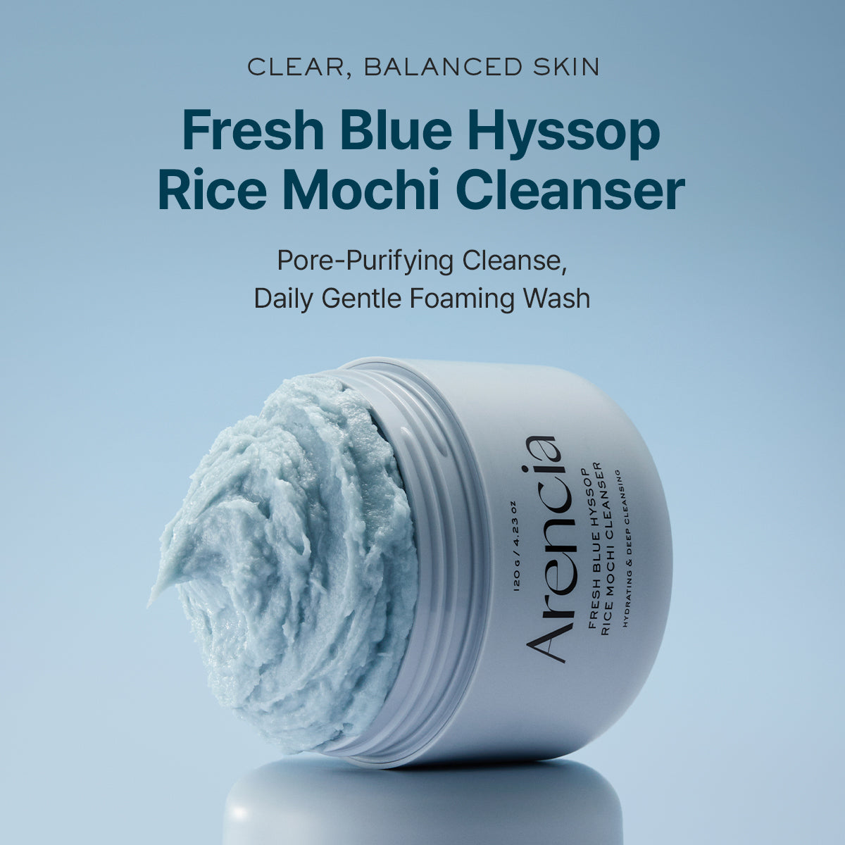Arencia Fresh Blue Hyssop Rice Mochi Cleanser 120g