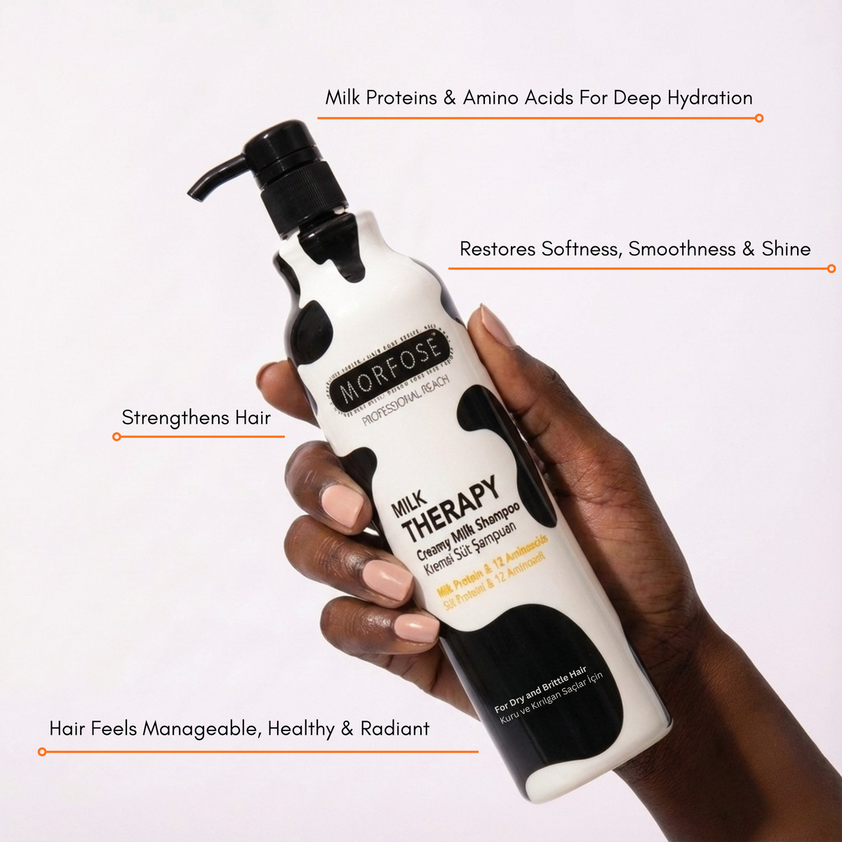 Morfose Milk Therapy Shampoo for Dry, Brittle Hair 500ml
