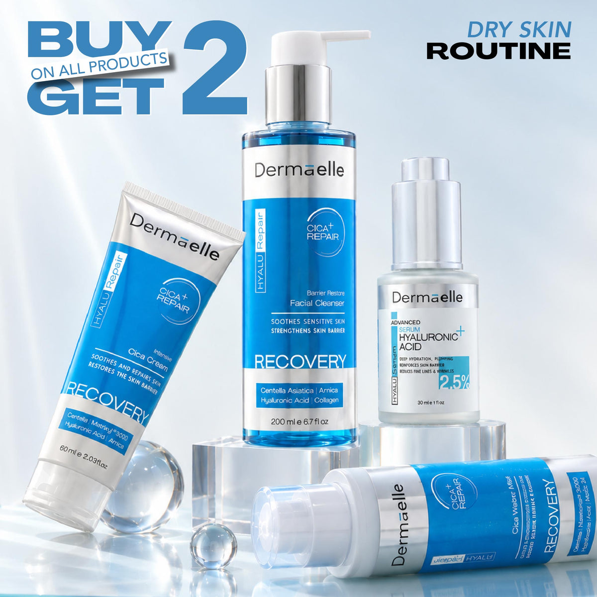 Dermaelle DRY SKIN ROUTINE Routine