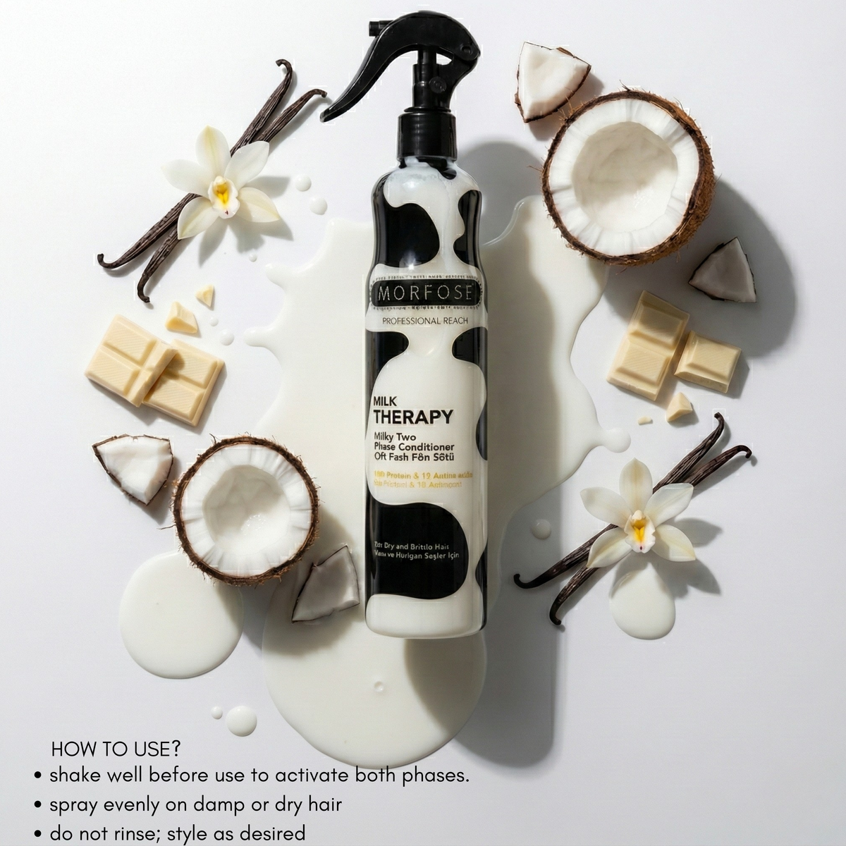 Morfose Milk Therapy Leave-In Conditioner Spray, Detangler 400ml