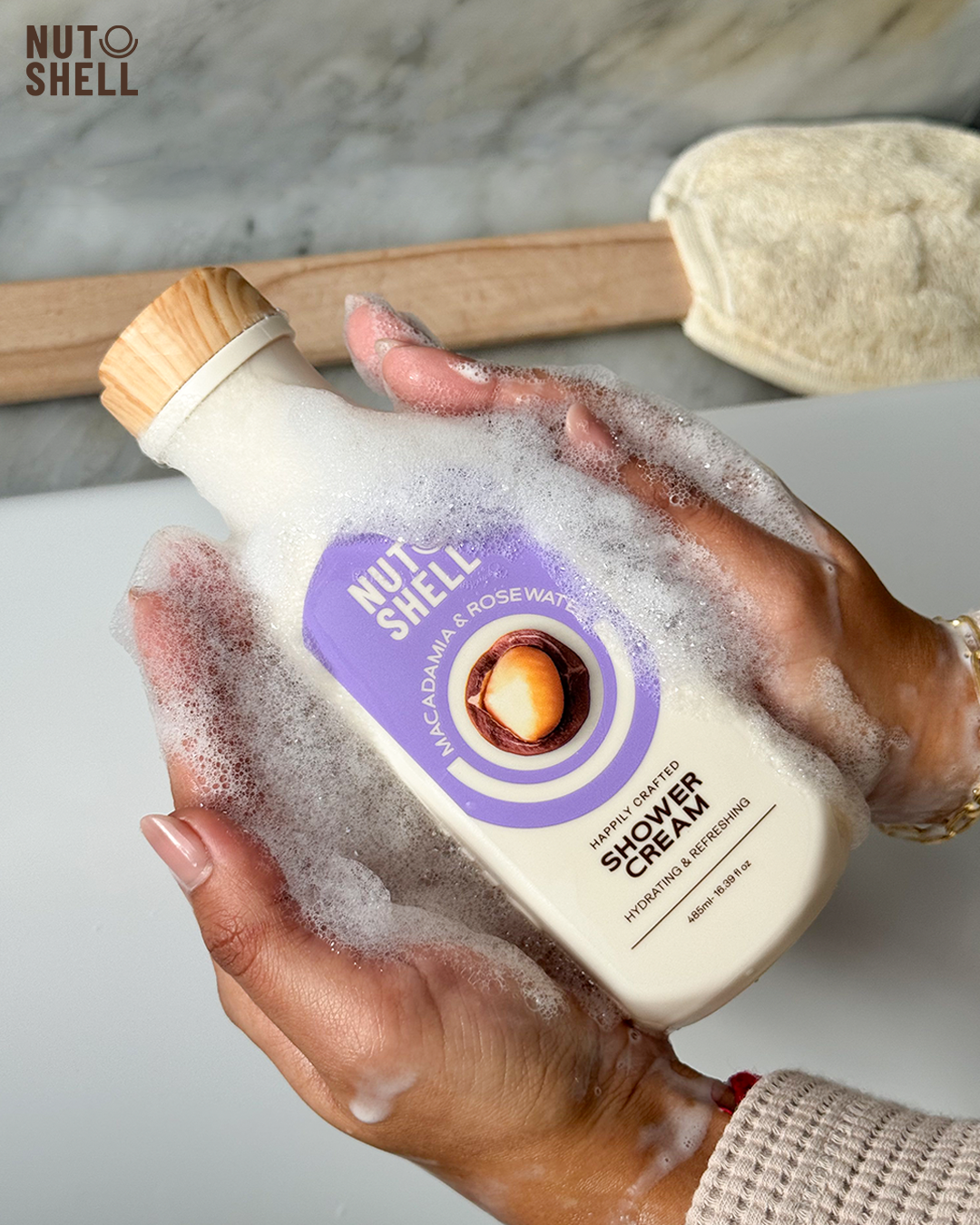 Nutshell Macadamia & Rose Water - Shower Cream 485ml