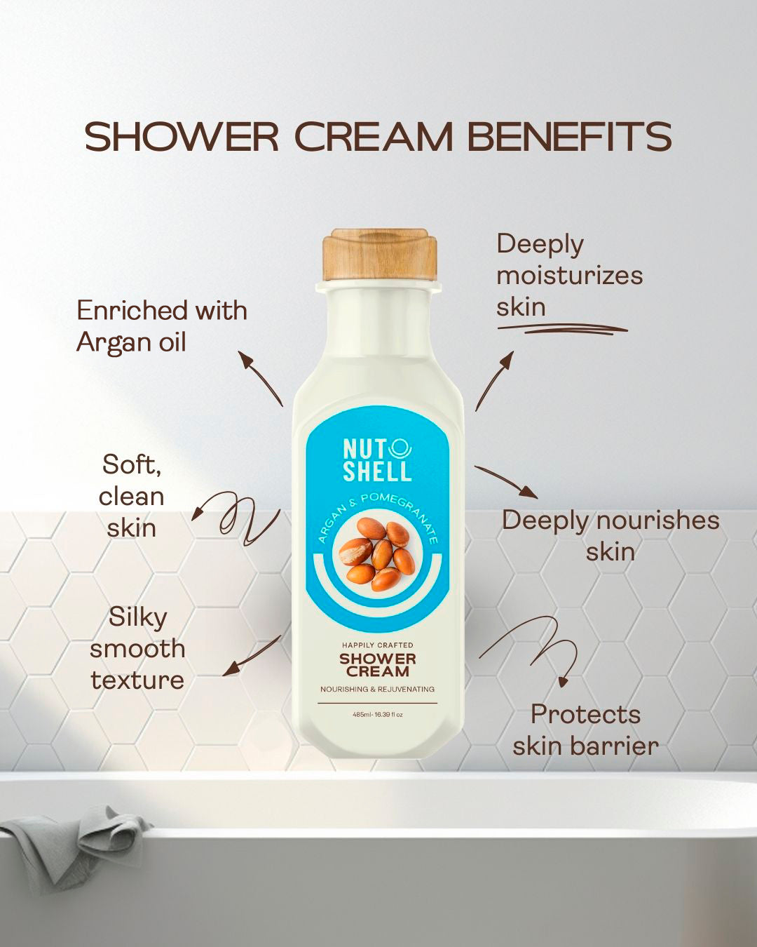 Nutshell Argan & Pomegranate - Shower Cream 485ml