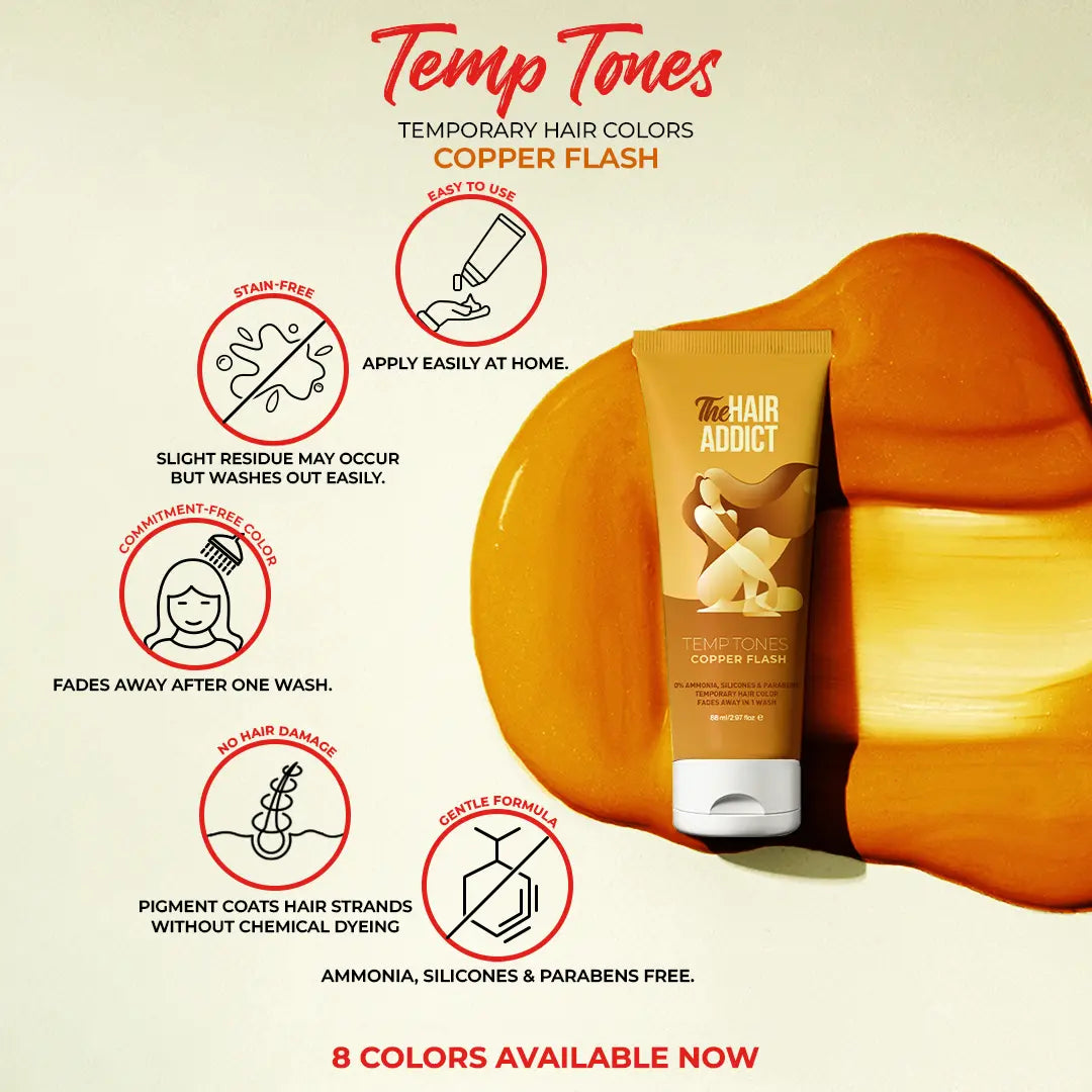 The Hair Addict Temp Tones - Copper Flash