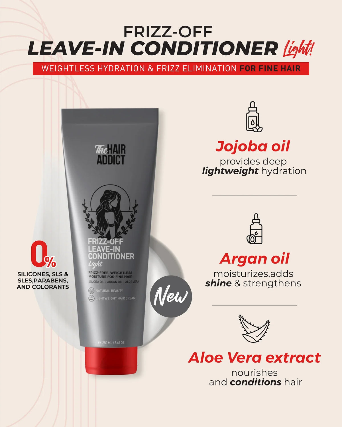 The Hair Addict Frizz off Leave-in Conditioner Light 250ml