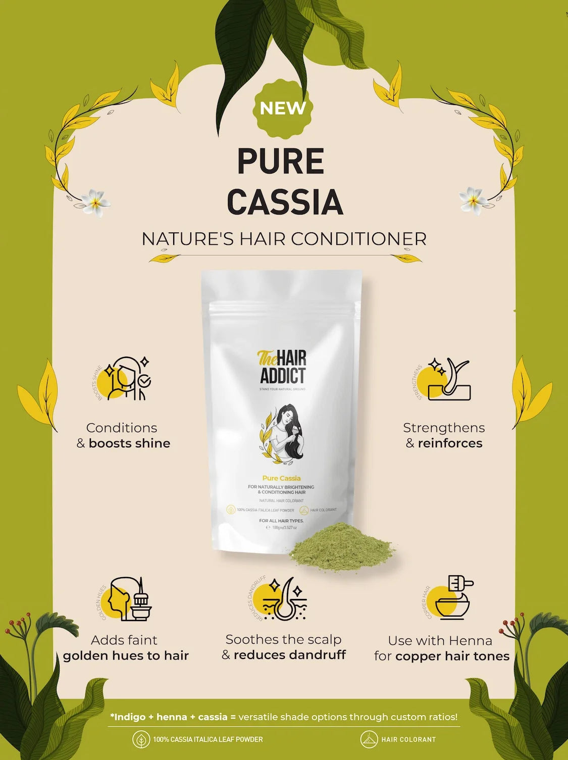 The Hair Addict Pure Cassia 100g 100g