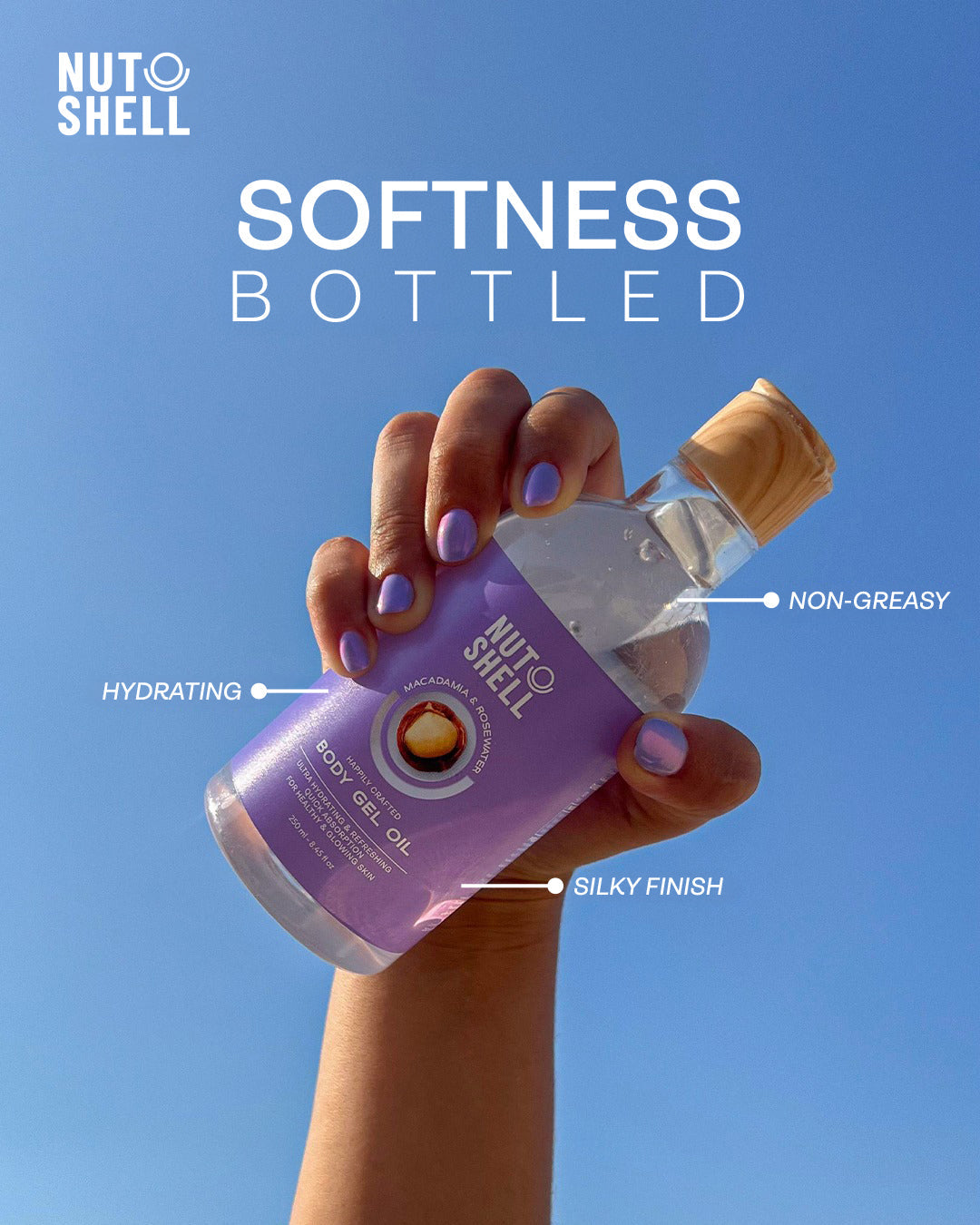 Nutshell Macadamia & Rose Water - Body Gel Oil 250ml