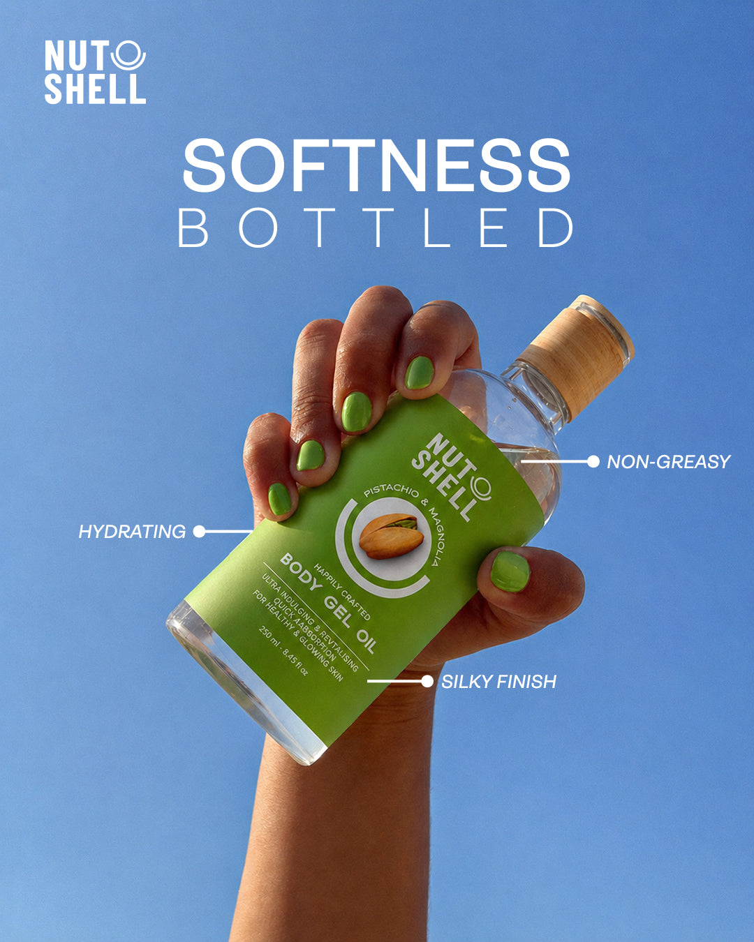 Nutshell Pistachio & Magnolia - Body Gel Oil 250ml