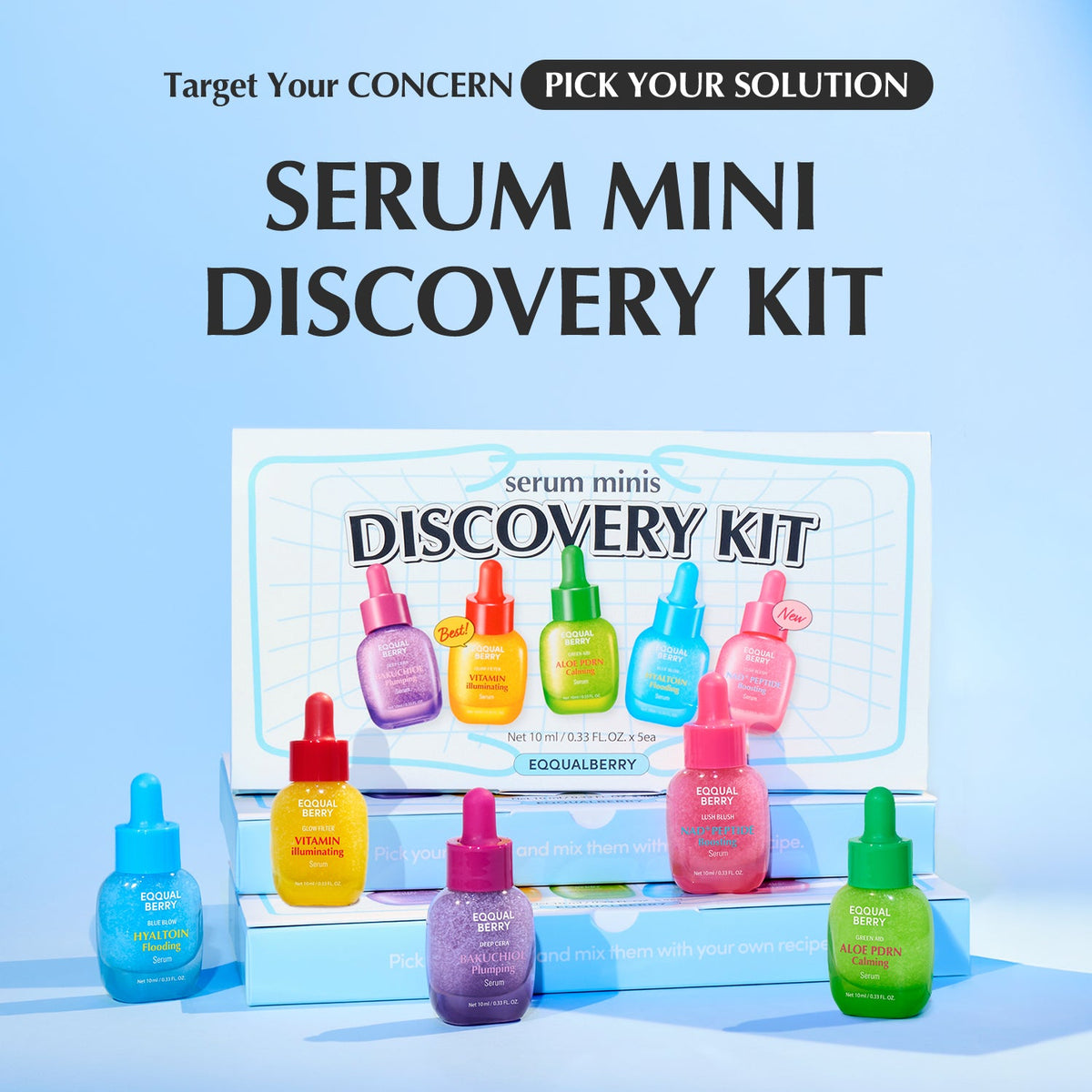 EQQUALBERRY Serum Mini Discovery Kit 5 x 10ml