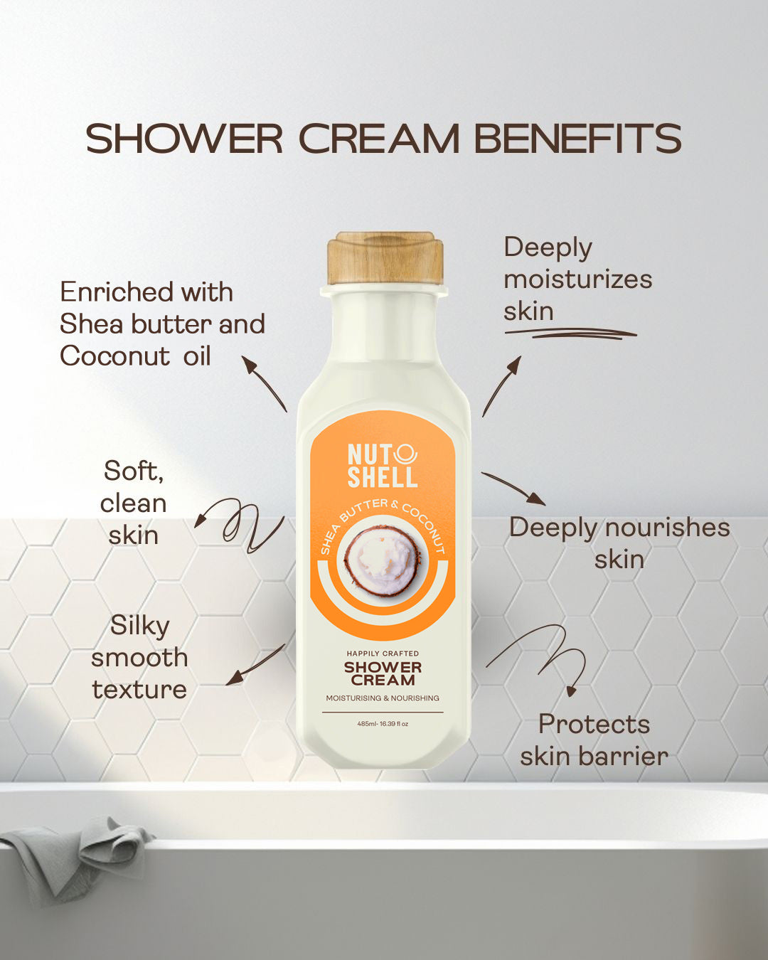 Nutshell Shea Butter & Coconut - Shower Cream 485ml