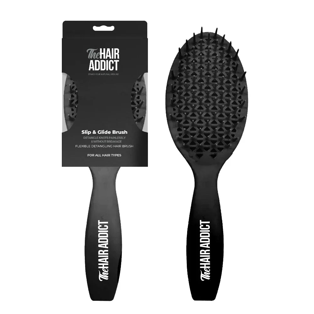 The Hair Addict Slip & Glide Brush - Black
