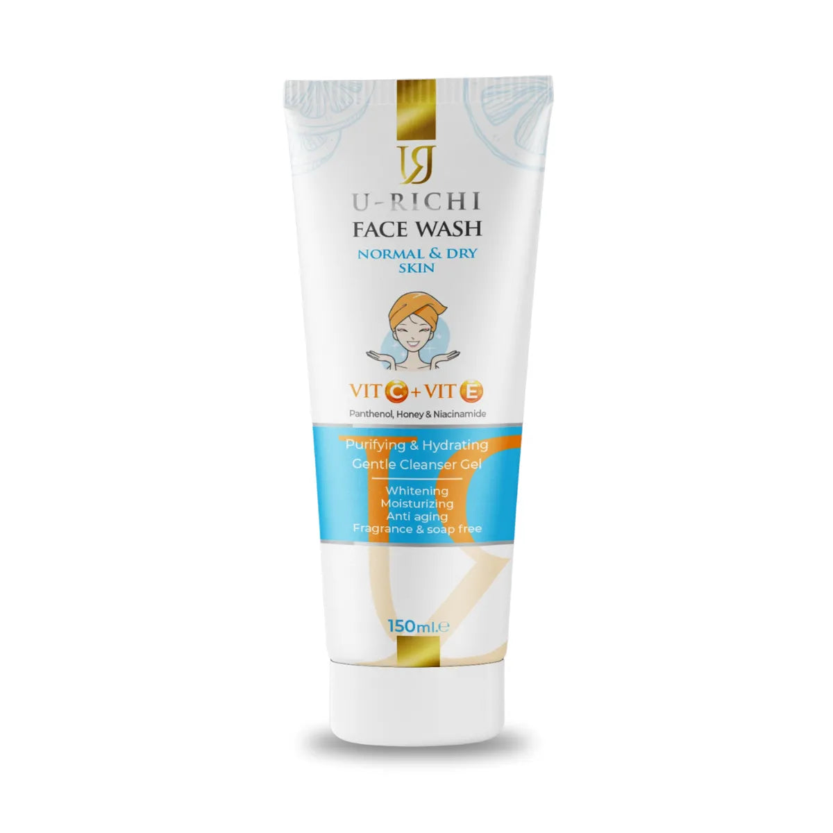 U-Richi face wash for Dry and Normal Skin 150ml
