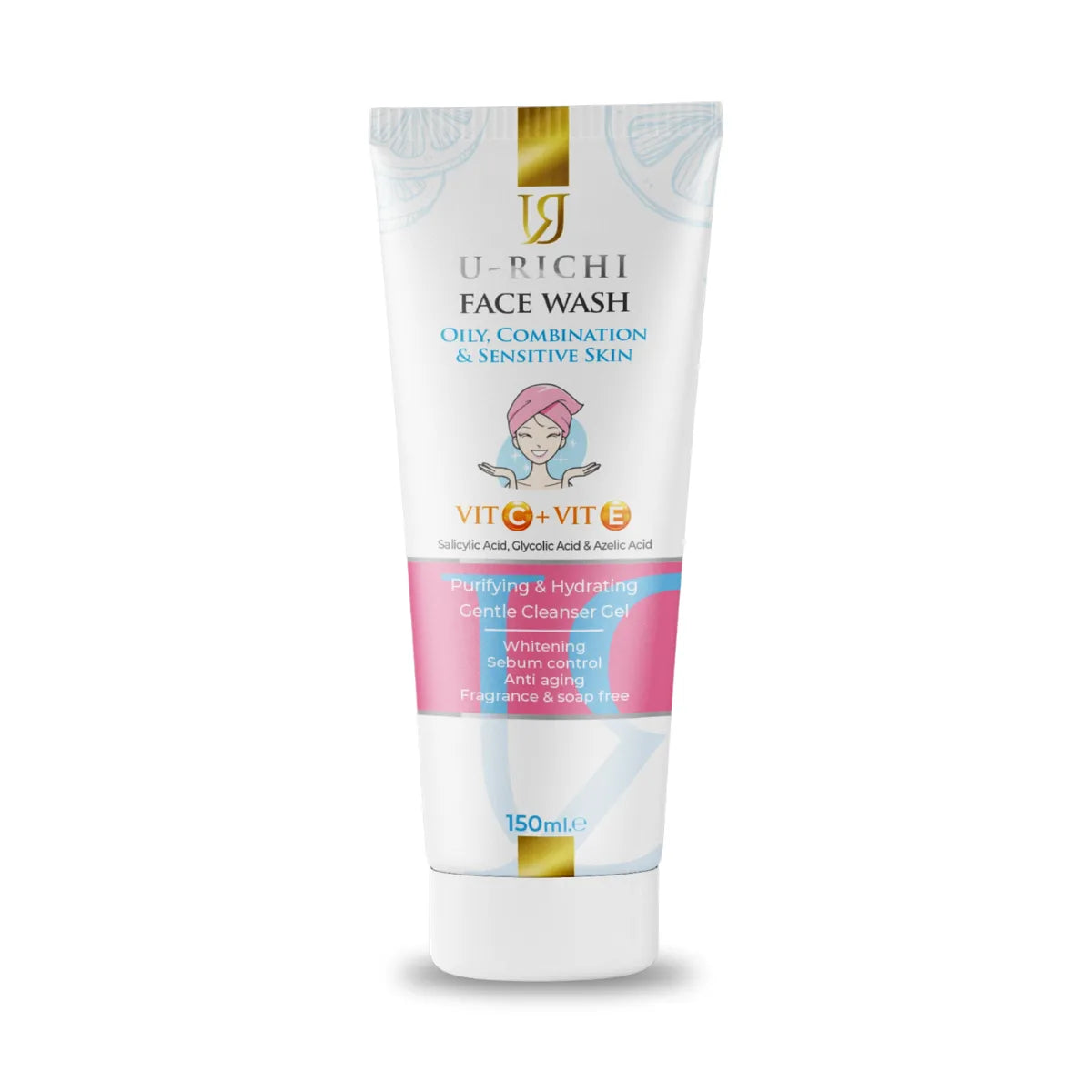 U-Richi Face Wash for oily, combination and sensitive skin 150ml