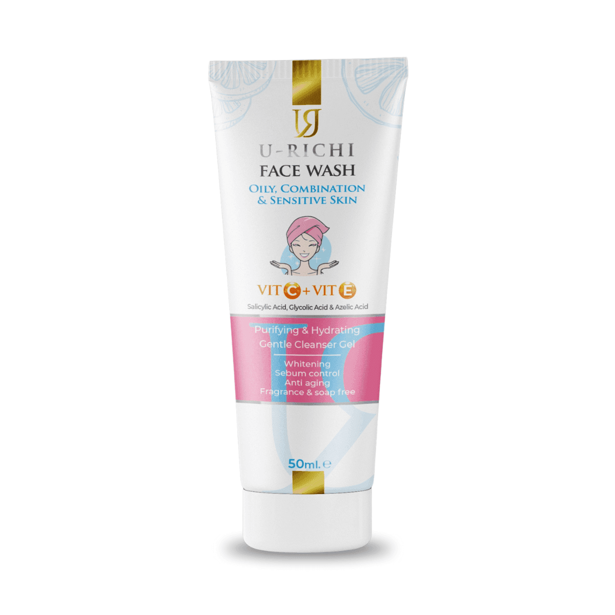 U-Richi Face wash for Oily, Combination and Sensitive Skin 50ml 50ml