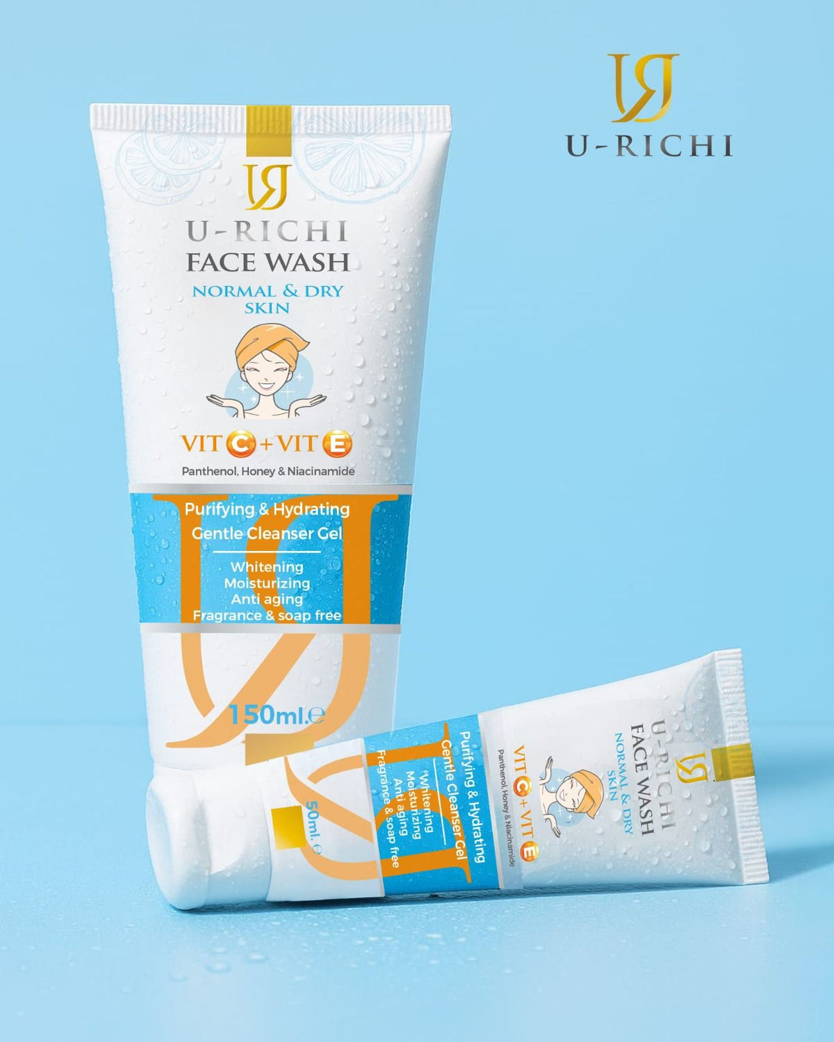 U-Richi Face wash for Dry and Normal Skin 50ml 50ml