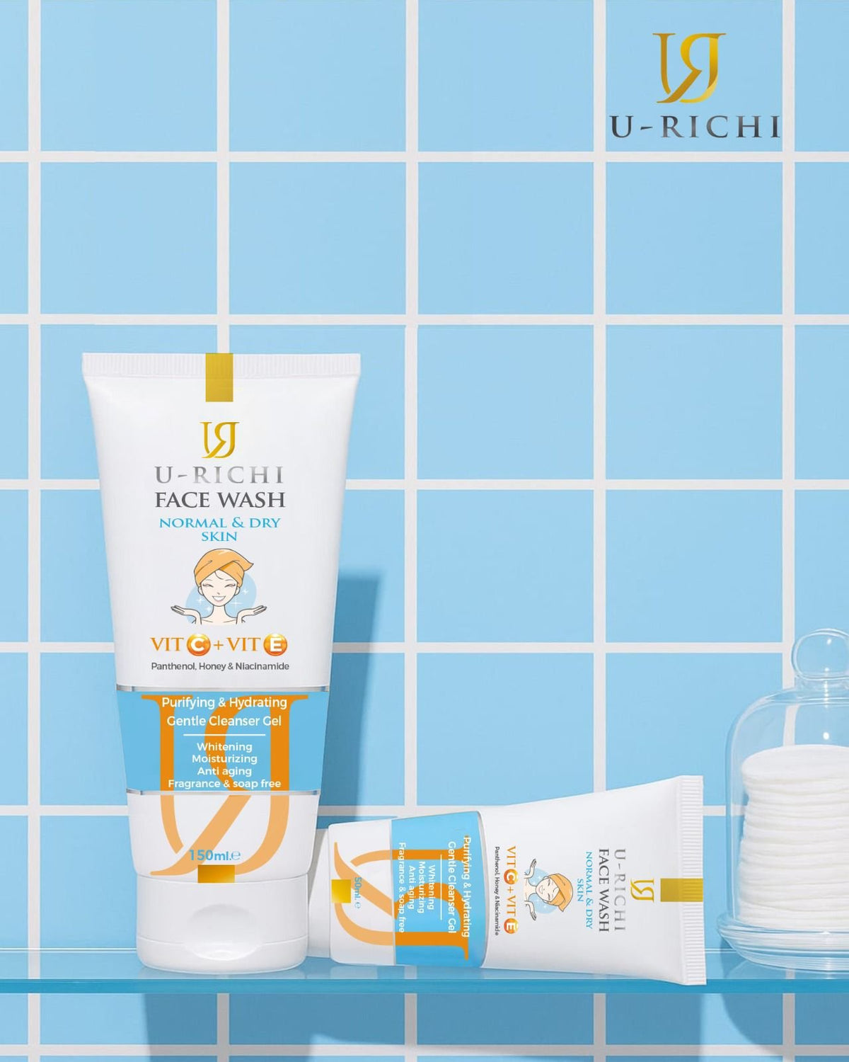 U-Richi Face wash for Dry and Normal Skin 50ml 50ml