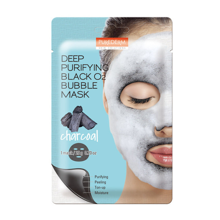 Purederm Deep Purifying Black O2 Bubble Mask Charcoal 1 sheet