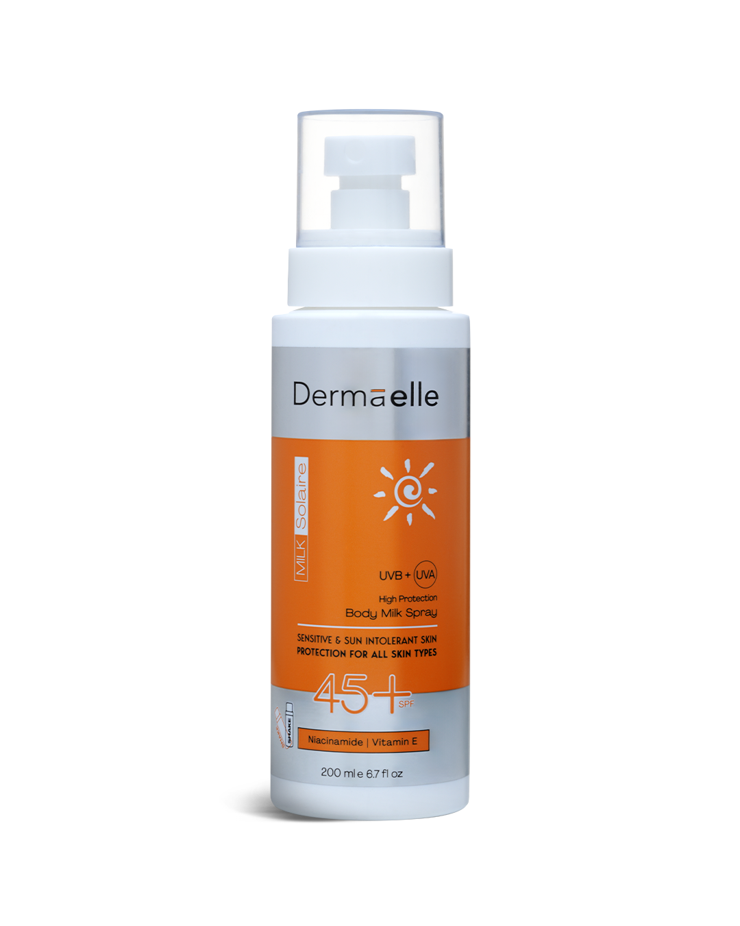 Dermaelle UV Defense SPF 45 Body Milk Spray 200ml 200ml