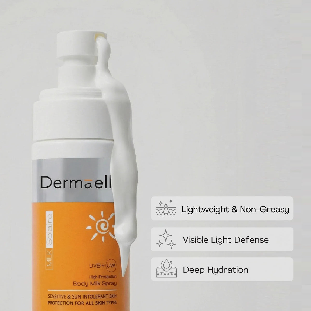 Dermaelle UV Defense SPF 45 Body Milk Spray 200ml 200ml