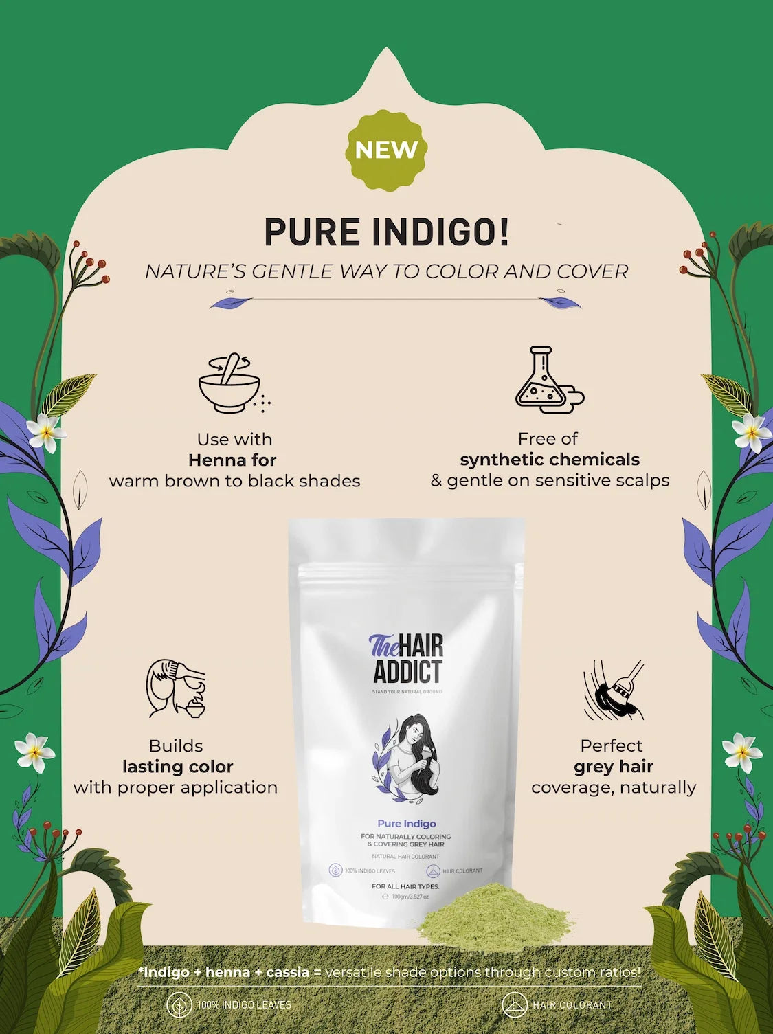 The Hair Addict Pure Indigo 100g 100g